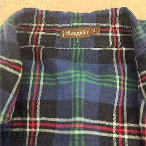 J. McLaughlin Tartan Plaid Shirt in Blue and Green